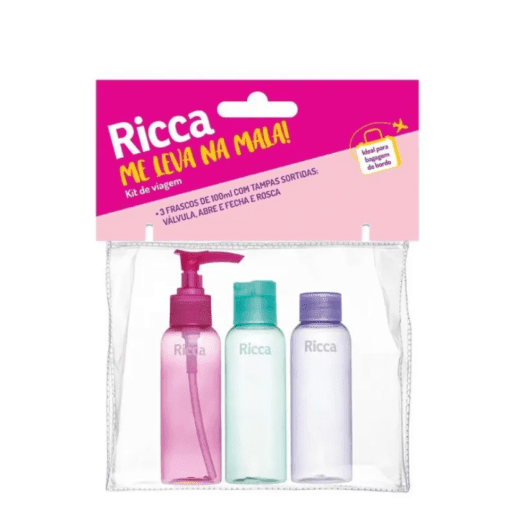 Imagem do produto Ricca Conjunto Com 3 Frascos de Viagem Me Leva Na Mala