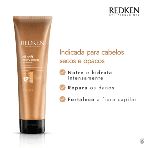 Imagem do produto Redken All Soft Heavy Cream – Máscara Capilar 250ml