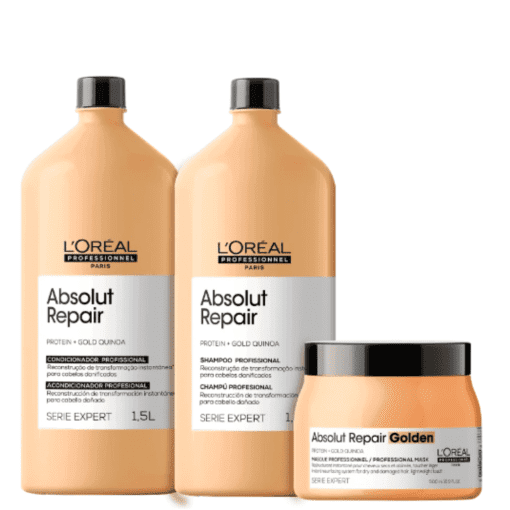 Imagem do produto Kit L’Oréal Professionnel Serie Expert Absolut Repair Gold Quinoa + Protein Golden Salon Trio (3 Produtos)