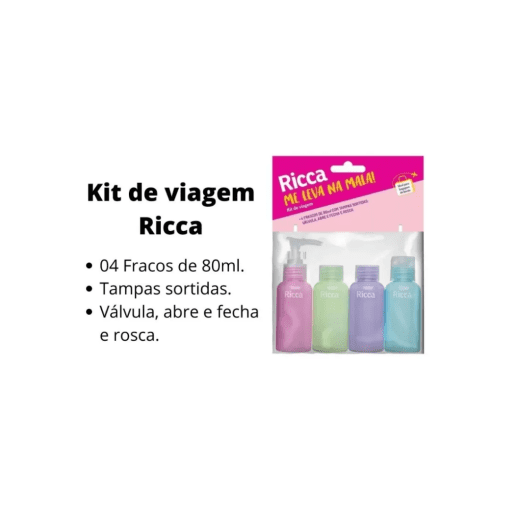 Imagem do produto Ricca Conjunto Com 4 Frascos de Viagem Me Leva Na Mala