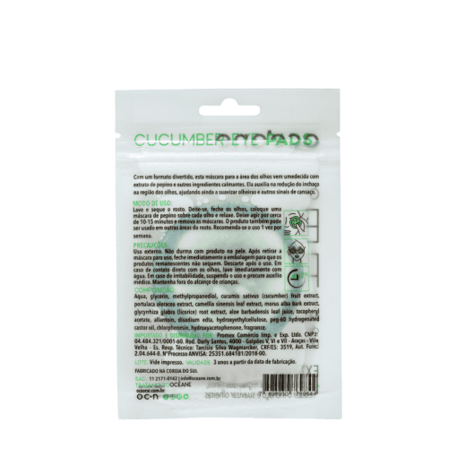 Imagem do produto OCÉANE – CUCUMBER EYE PADS – 10UNID