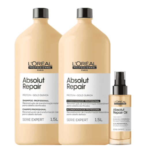 Kit L'Oréal Professionnel Absolut Repair Iluminador Salão Trio (3 Produtos)